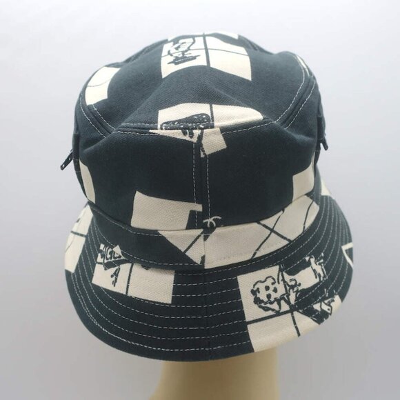 Chanel Window Print Bucket Hat Black & White Canvas Size Medium - Picture 5 of 6